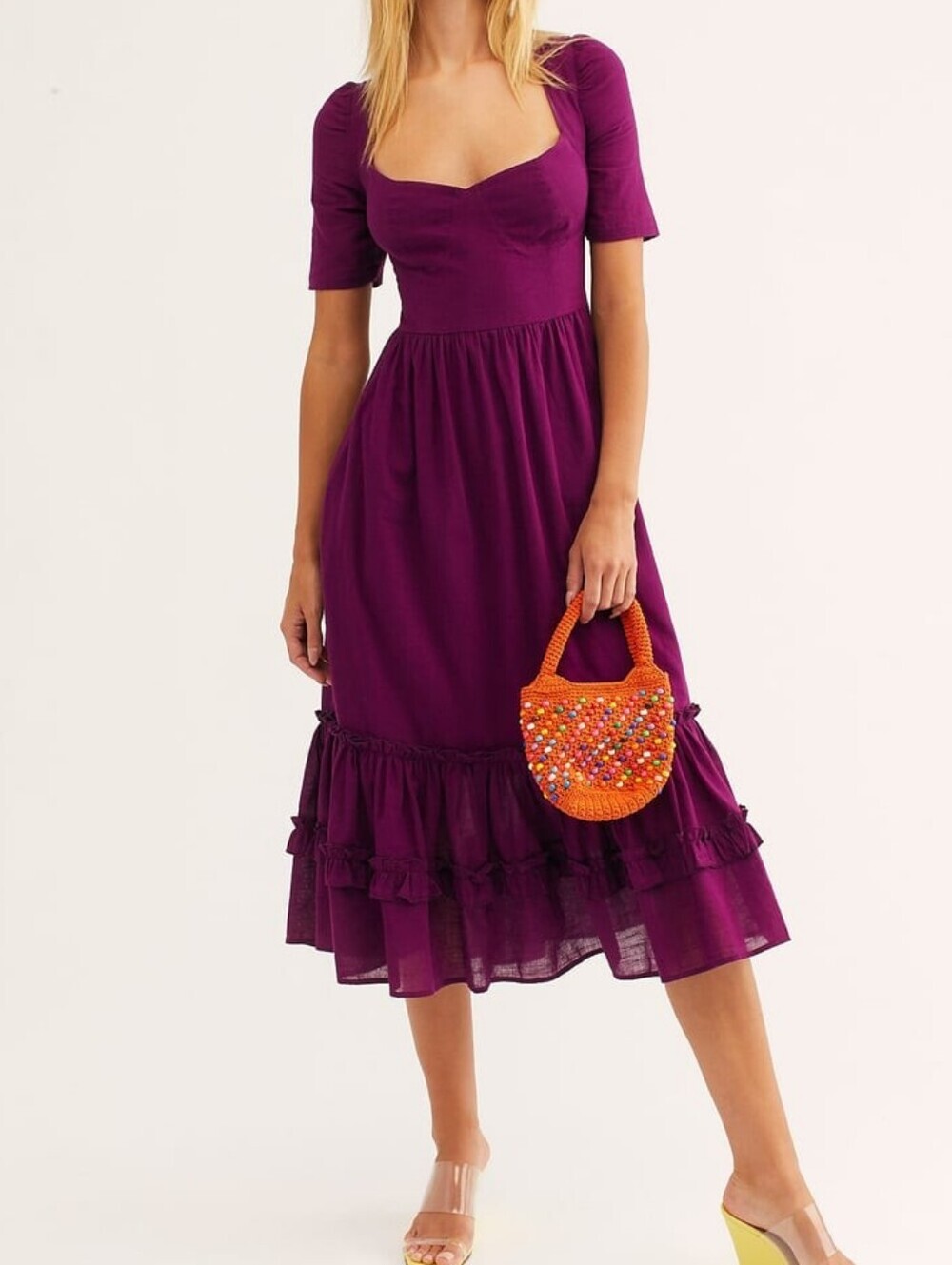 Free People 100% Cotton Frances Midi Dress Corset Size Small Renaissance Peasant